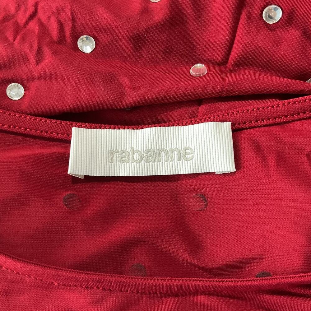 Paco Rabanne Embellished Red Polka Dot Dress Size 40 FR / 8 US - Picture 4 of 6
